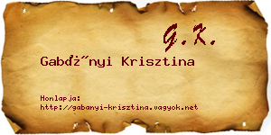 Gabányi Krisztina névjegykártya